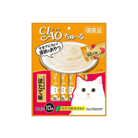 INABA/CIAO Churu Puree Cat Wet Treat Chicken Fillet Scallop 14gx10