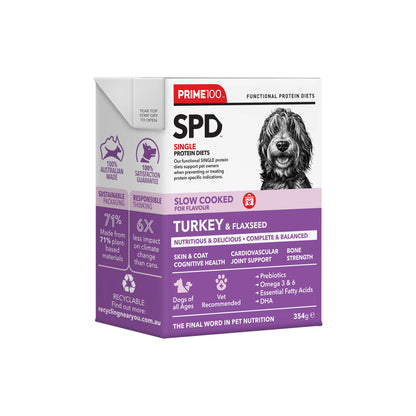 PRIME SPD SLOW COOKED TURKEY & FLAXSEED 354G