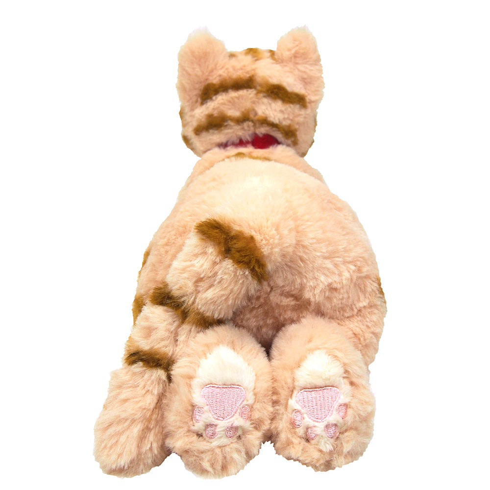LYING CAT STUFFED TOY S BROWN TABBY