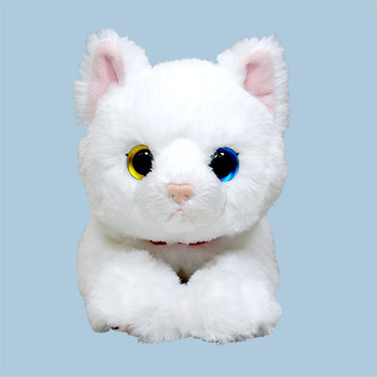 LYING CAT STUFFED TOY Odd-Eyed White Cat Small