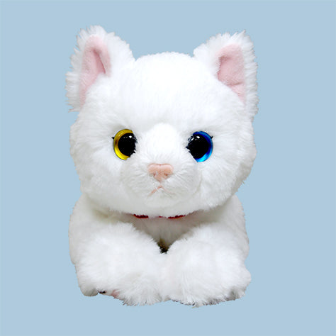 LYING CAT STUFFED TOY Odd-Eyed White Cat Small