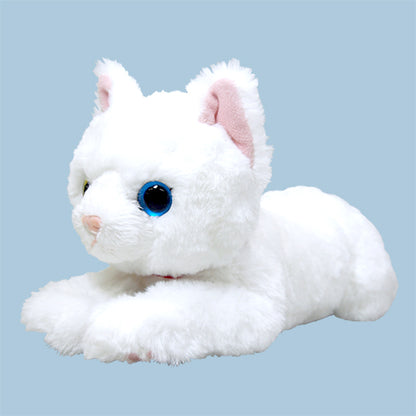 LYING CAT STUFFED TOY Odd-Eyed White Cat Small