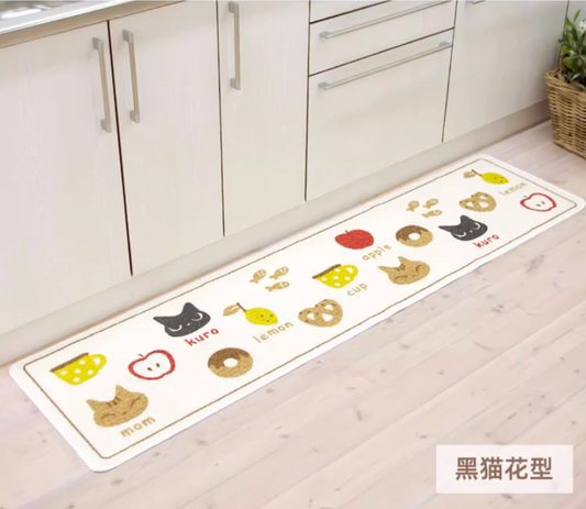 Washable Kitchen Floor Mat - Cat