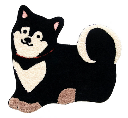 Black Shiba Inu Decorative Floor Mat