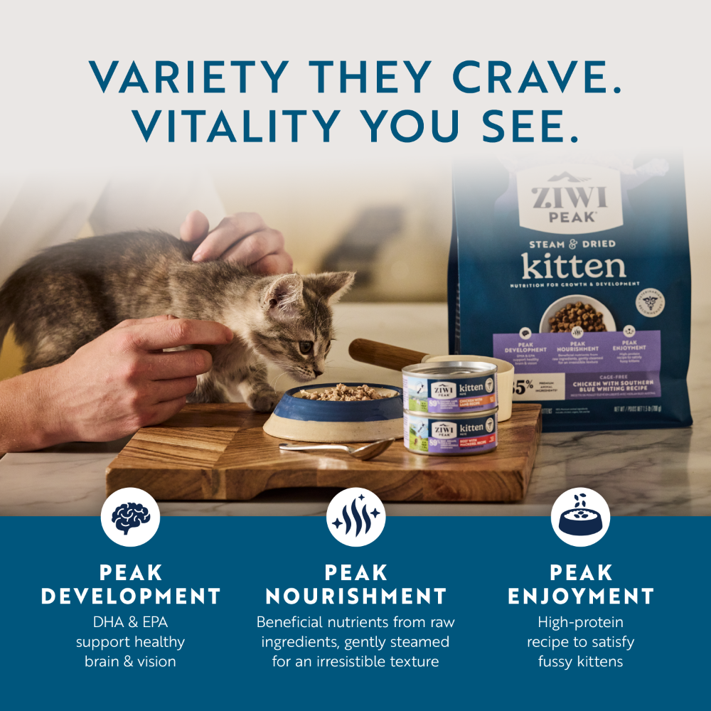 ZIWI Steam & Dried Chicken & Southern Blue Whiting Kitten Dry Food