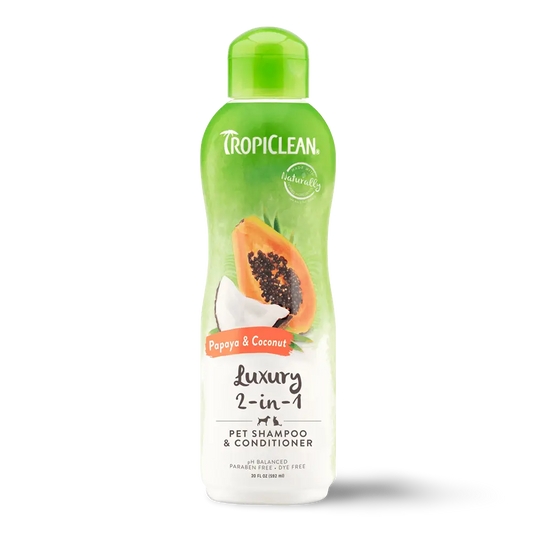 TropiClean Shampoo &Conditioner Papaya & Coconut Luxury 2-in-1 355mL