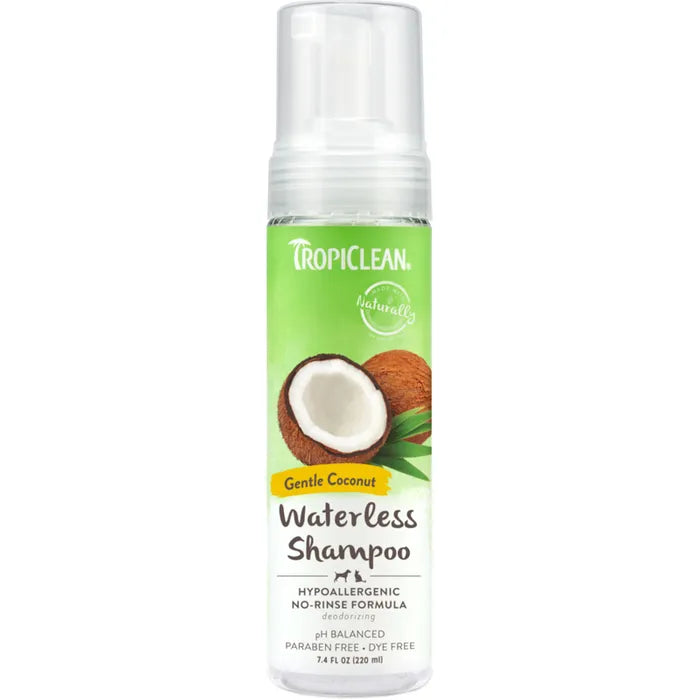 TropiClean Waterless Gentle Coconut Hypoallergenic Shampoo 220mL