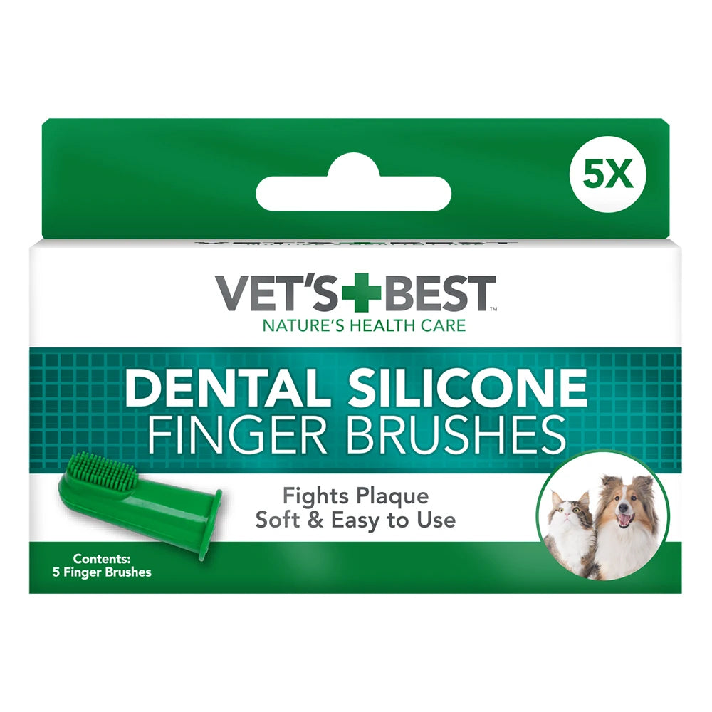 VET'S BEST Dental Silicone Finger Toothbrushes For Dogs