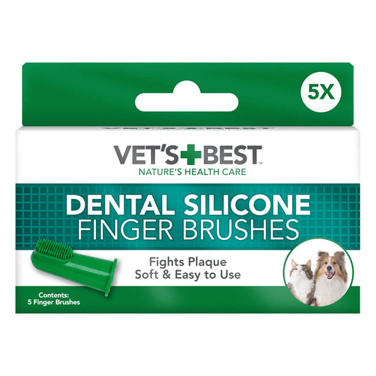 VET'S BEST Dental Silicone Finger Toothbrushes For Dogs