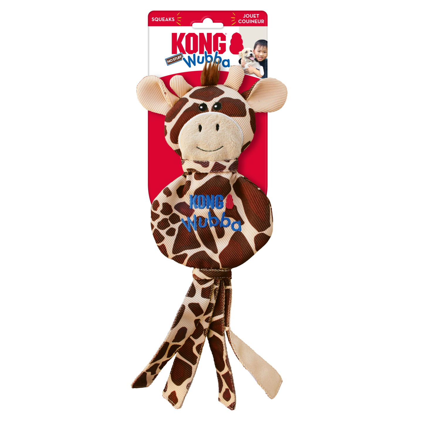 KONG WUBBA NOSTUFF Giraffe Dog Toy
