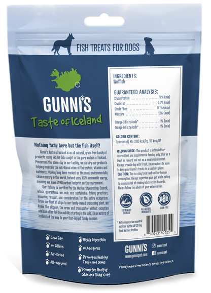 GUNNI'S Wolffish Chewy Sticks 4" Dog Treats 3Pcs