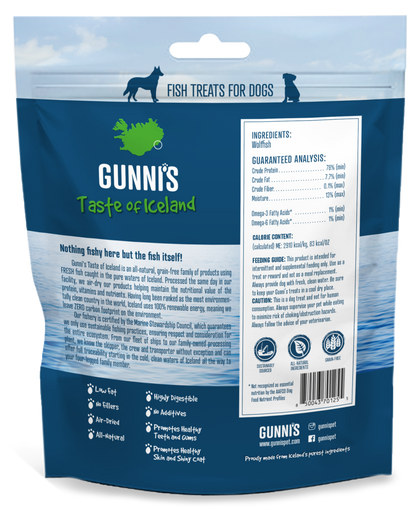 Gunni's Taste of Iceland Dog Treats Wolffish Skin Chips