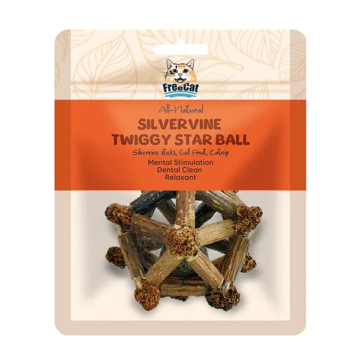 FREECAT ALL NATURAL SILVERVINE TWIGGY STAR BALL