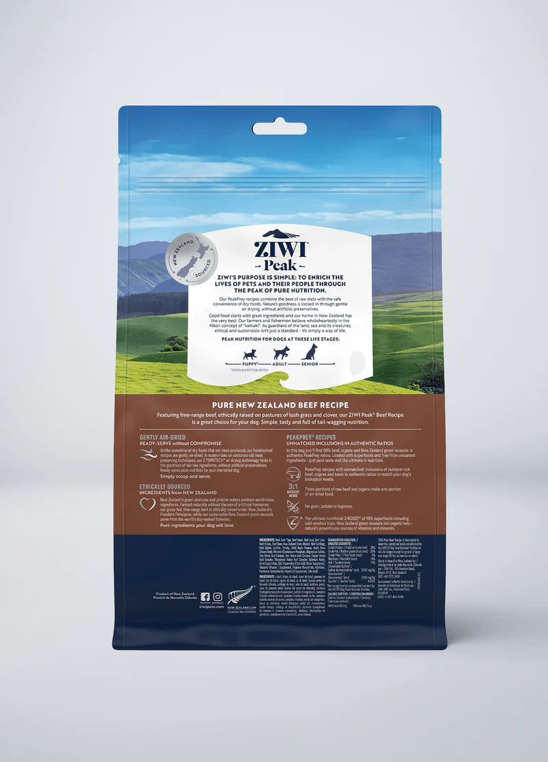 Ziwi Peak Air Dried Dog Food Beef Recipe