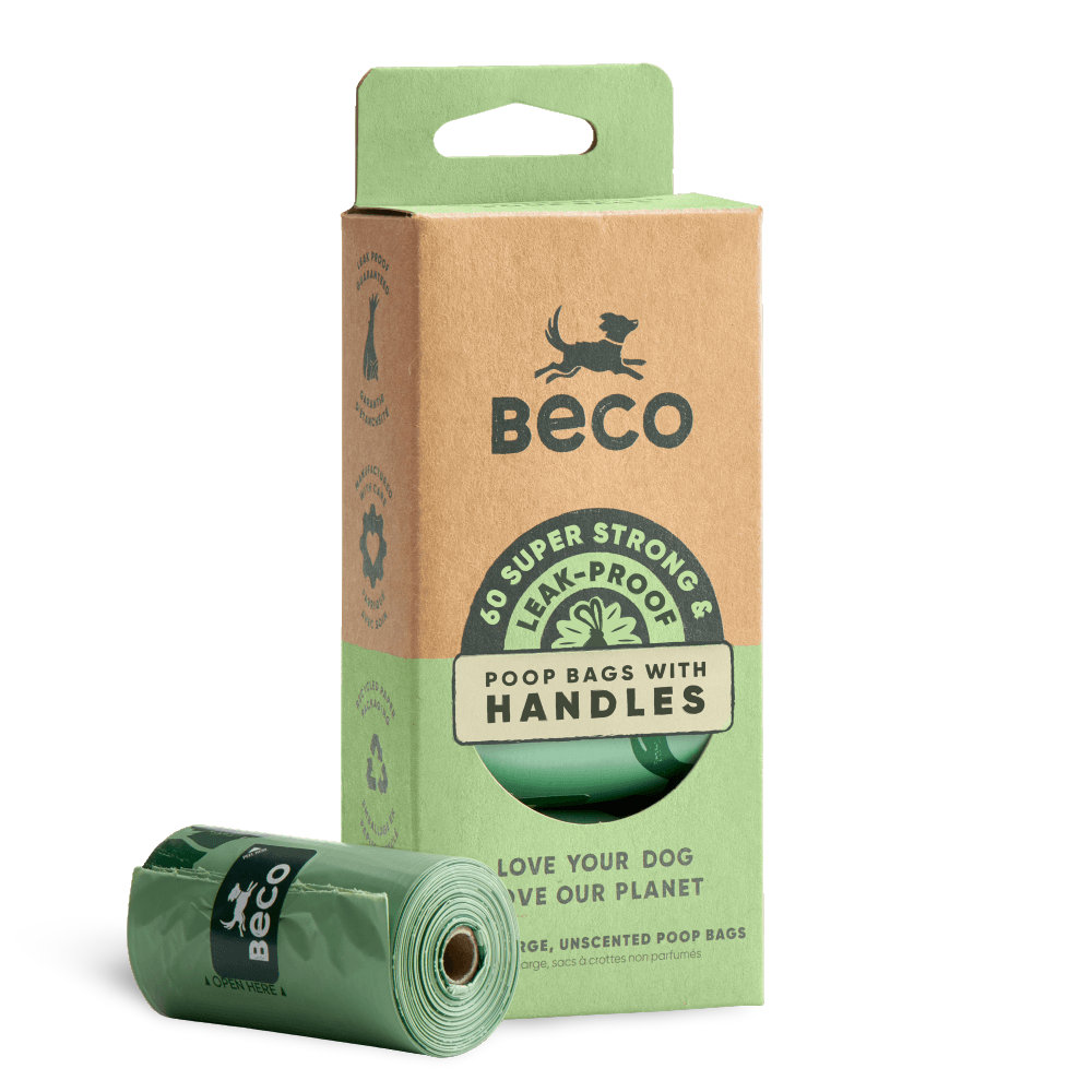 Beco Unscented Poop Bags With Handles Dispenser