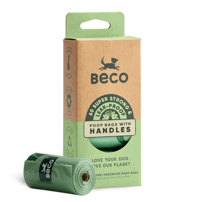 Beco Unscented Poop Bags With Handles Dispenser