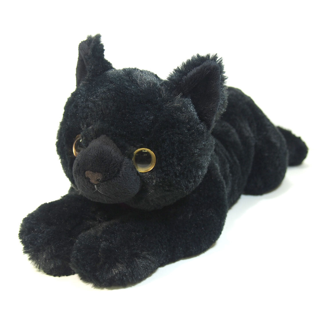 LYING CAT STUFFED TOY M BLACK CAT