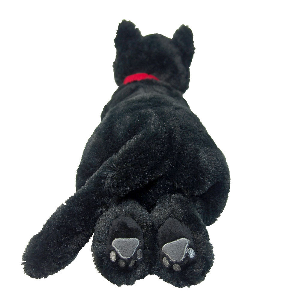 LYING CAT STUFFED TOY M BLACK CAT