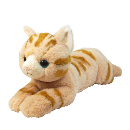 LYING CAT STUFFED TOY M BROWN TABBY
