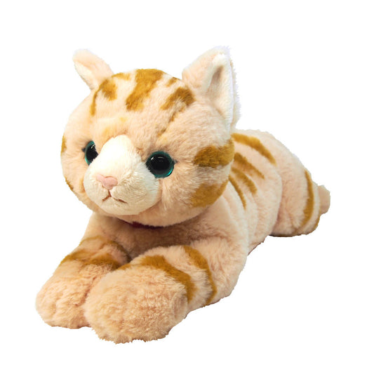 LYING CAT STUFFED TOY M BROWN TABBY