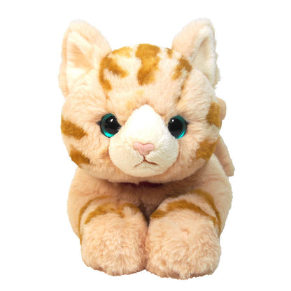 LYING CAT STUFFED TOY M BROWN TABBY