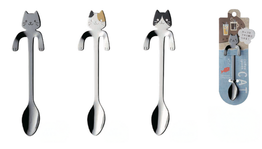 Cat Shaped Stainless Steel Coffee / Dessert Spoon - Made in Japan