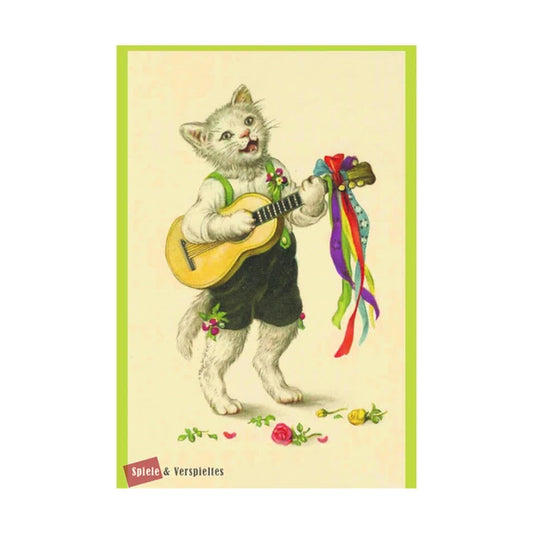 Christmas Postcard – Cat with Guitar