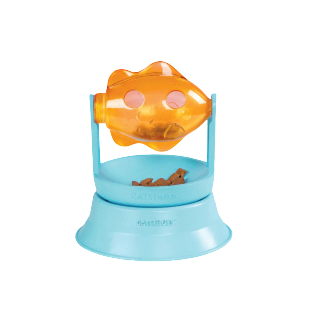 Catstages 2in1 Topper Spin Fish Bowl Treat Dispensing Cat Toy