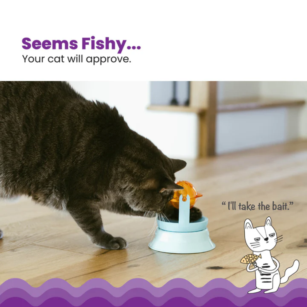 Catstages 2in1 Topper Spin Fish Bowl Treat Dispensing Cat Toy