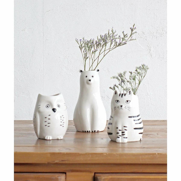 Sceneryvase Cat Motif Flower Vase