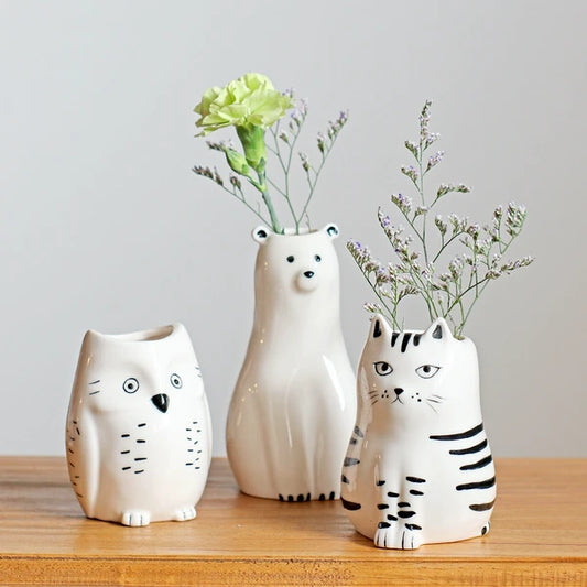 Sceneryvase Cat Motif Flower Vase