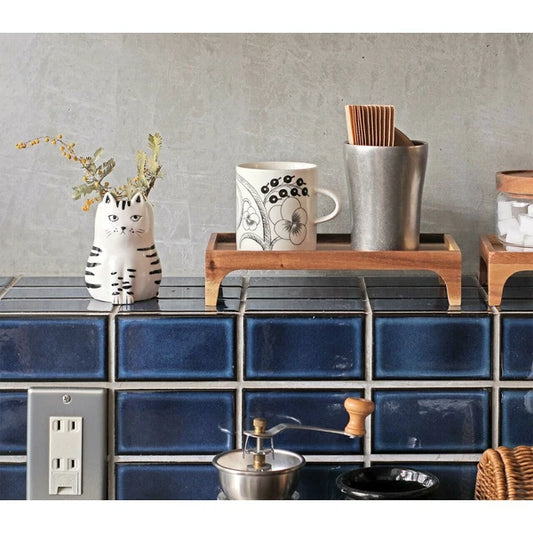 Sceneryvase Cat Motif Flower Vase