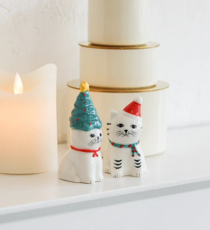 Zappy “Cat Christmas” Ceramic Figurine