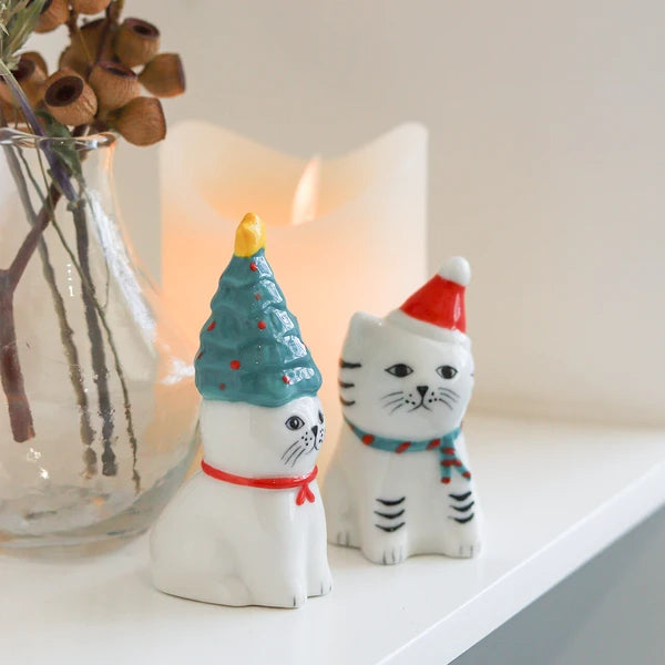 Zappy “Cat Christmas” Ceramic Figurine