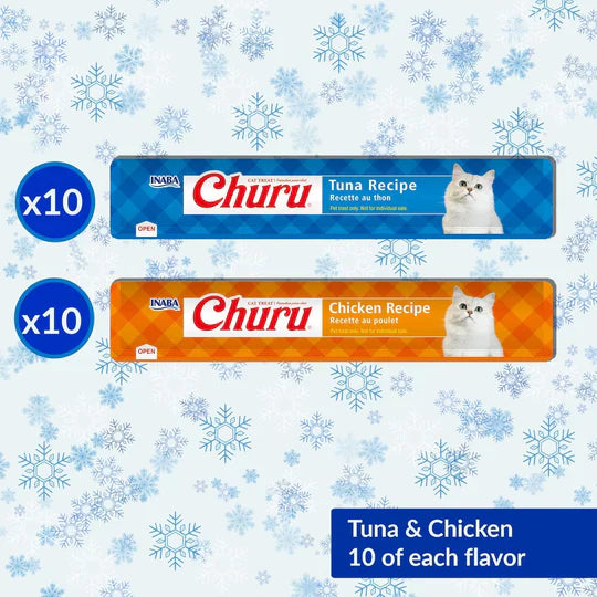 INABA CHURU HOLIDAY TUNA & CHICKEN VARIETY CAT TREATS 20P