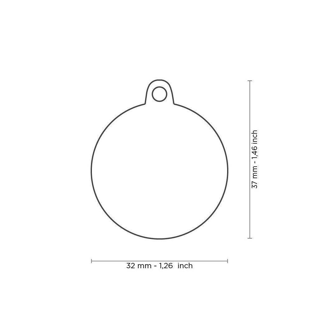 My Family Classic Big Circle with Paw ID Tag