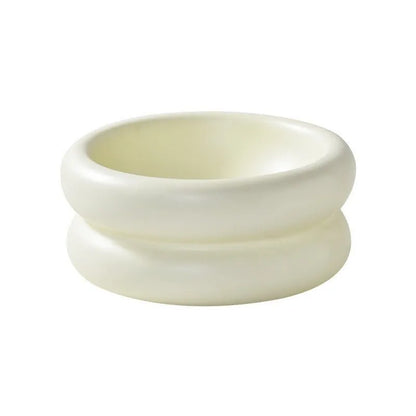 Deep Ceramic Donut Pet Bowl