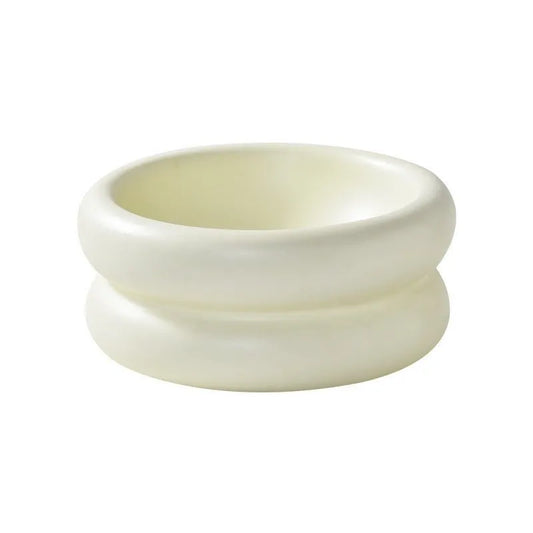 Deep Ceramic Donut Pet Bowl