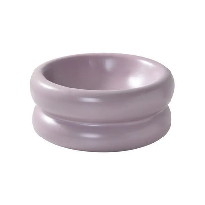 Deep Ceramic Donut Pet Bowl