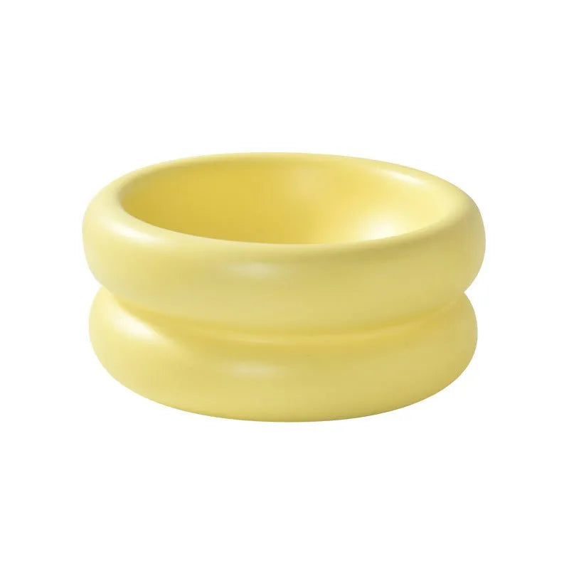 Deep Ceramic Donut Pet Bowl