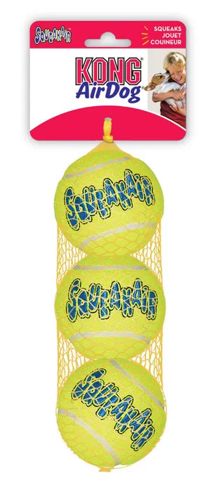 KONG AIRDOG SQUEAKER BALLS MED 3PK AST2