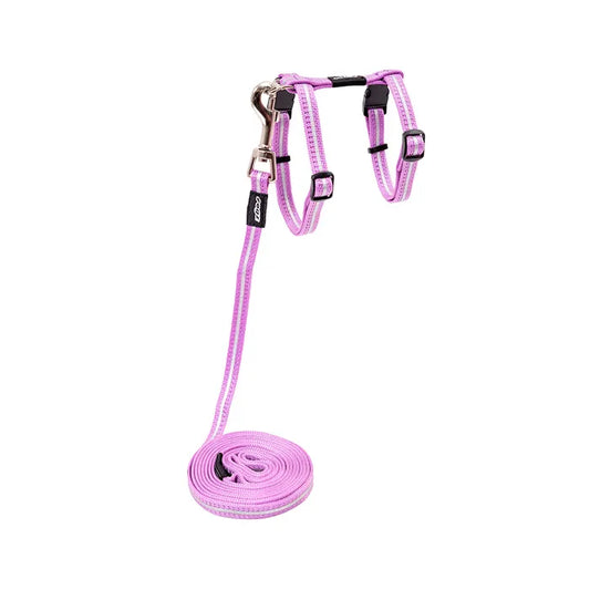 Rogz Alley Cat Classic Harness & Lead Set - Lilac