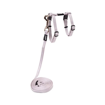 Rogz Alley Cat Classic Harness & Lead Set - Silver