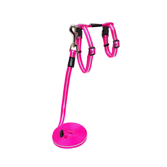 Rogz Alley Cat Classic Harness & Lead Set - Pink