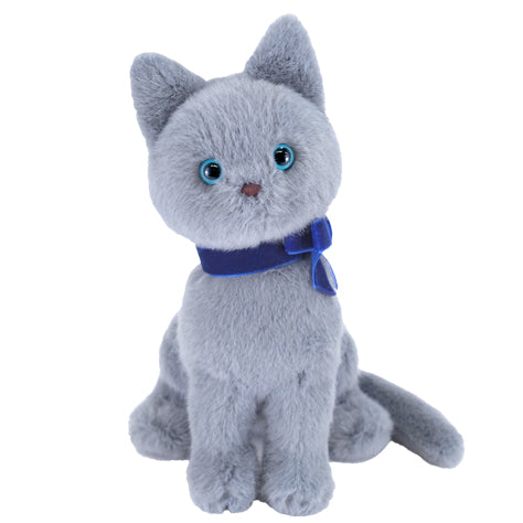 JOLLY STUFFED TOY SITTING CAT GREY