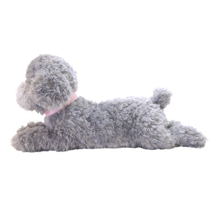 LYING DOG STUFFED TOY S TOY POODLE Grey