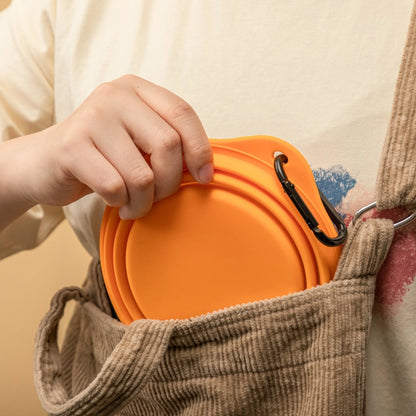 Silicone Collapsible Pet Bowl - Grey Green