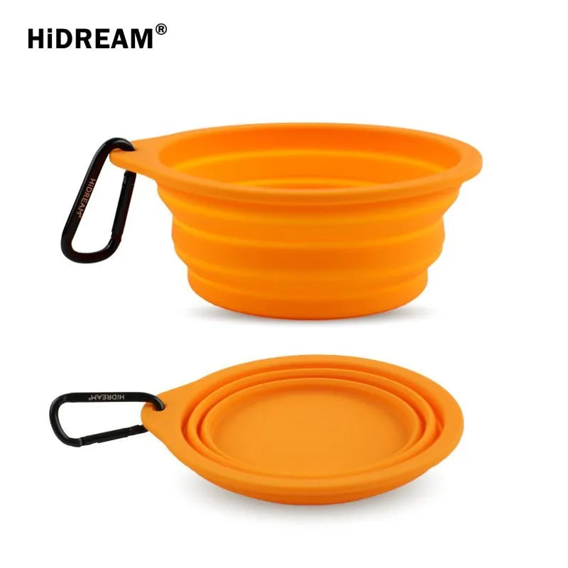 Silicone Collapsible Pet Bowl - Orange