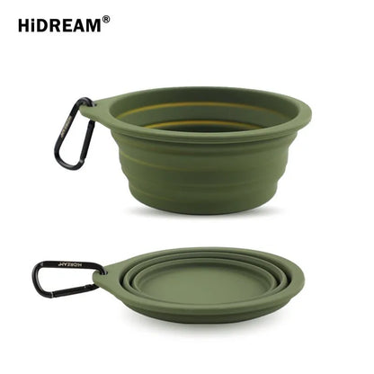 Silicone Collapsible Pet Bowl - Grey Green
