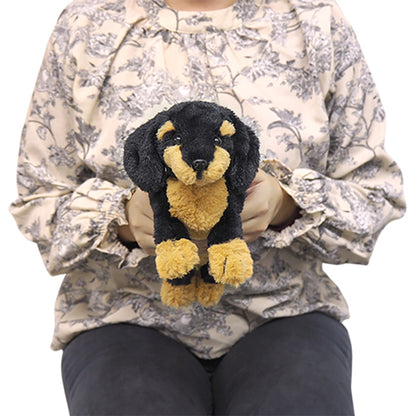 LYING DOG STUFFED TOY MINIATURE DACHSHUND BLACK Extra Small